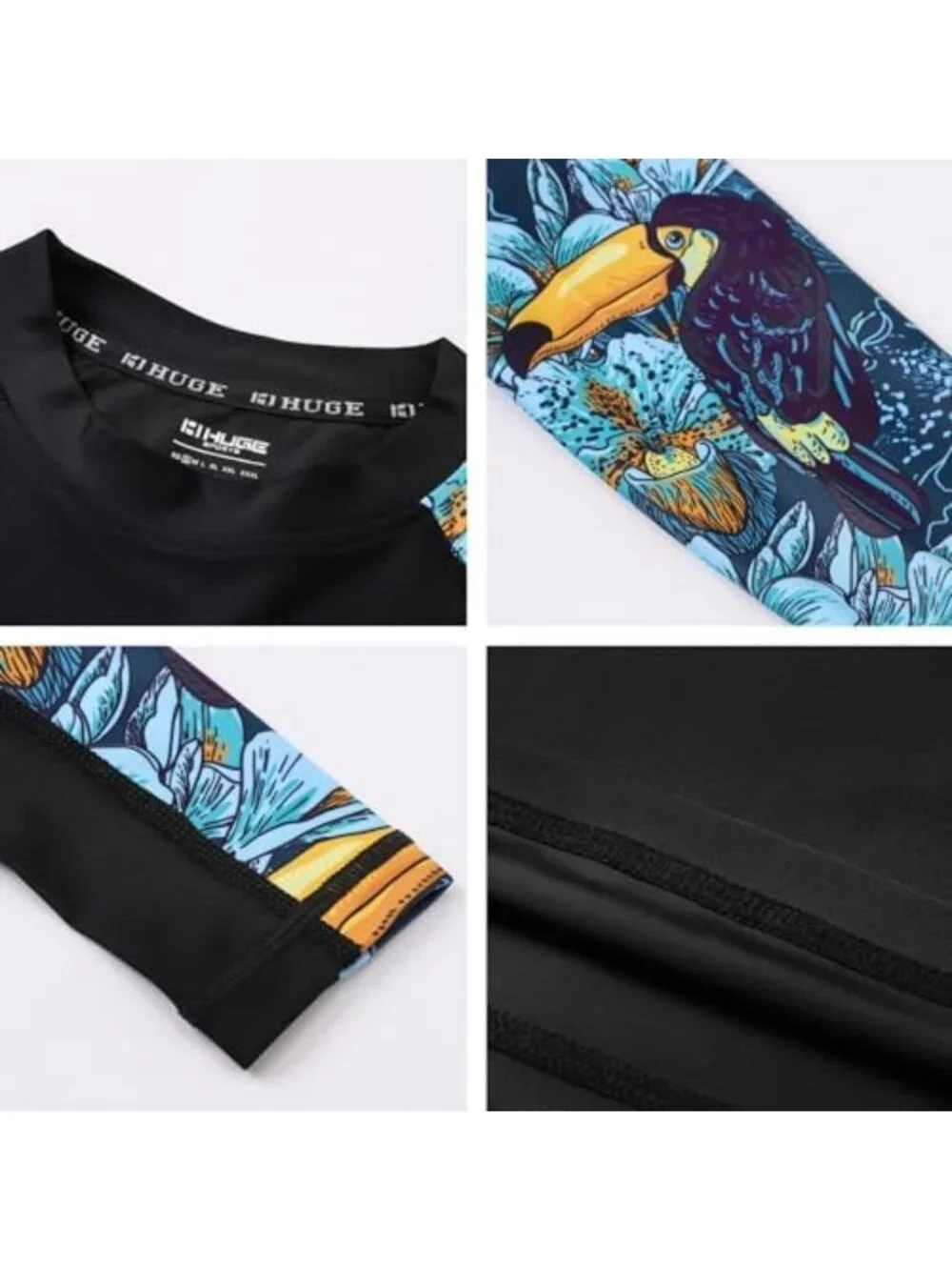 Men's Long Sleeve Rash Guard - UPF 50+ UV Protection, Quick Dry Swim Shirt